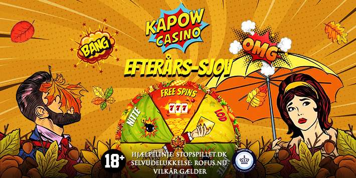 Få Free Spins og vind kontanter i Kapow's Efterår-sjov